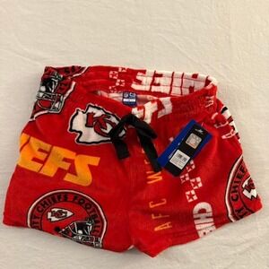 NFL Ultra Game Kansas City Chiefs Red Plush Fleece Lounge Shorts QSLK461FKC-RO‎